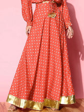 Women Printed Flared Maxi Skirt-AHSKCRDP-15028